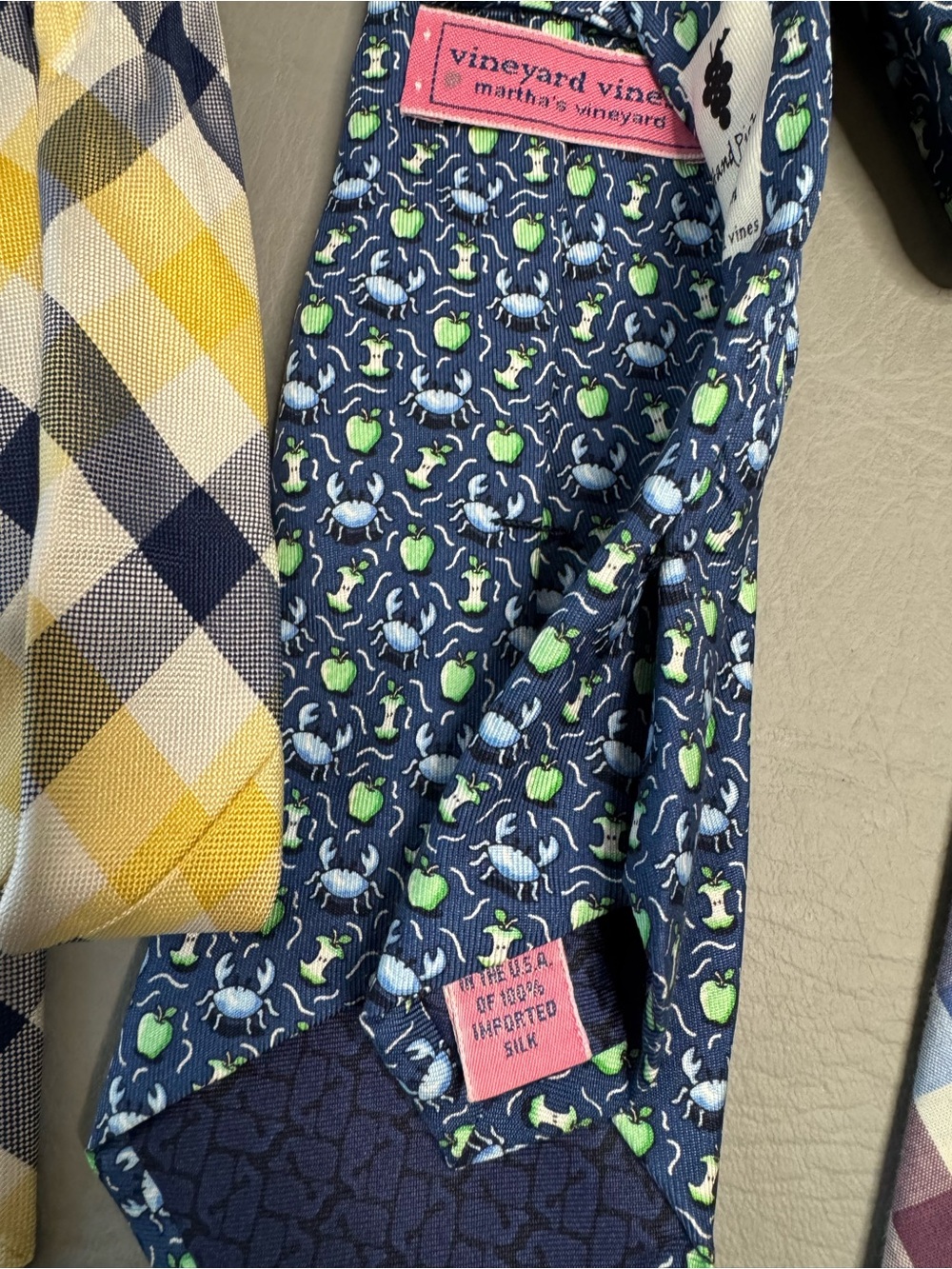3 Boys Ties Lot- Silk Class Club, Silk Vineyard Vines, Cotton Crewcuts Boys 8-14 - Picture 5 of 6